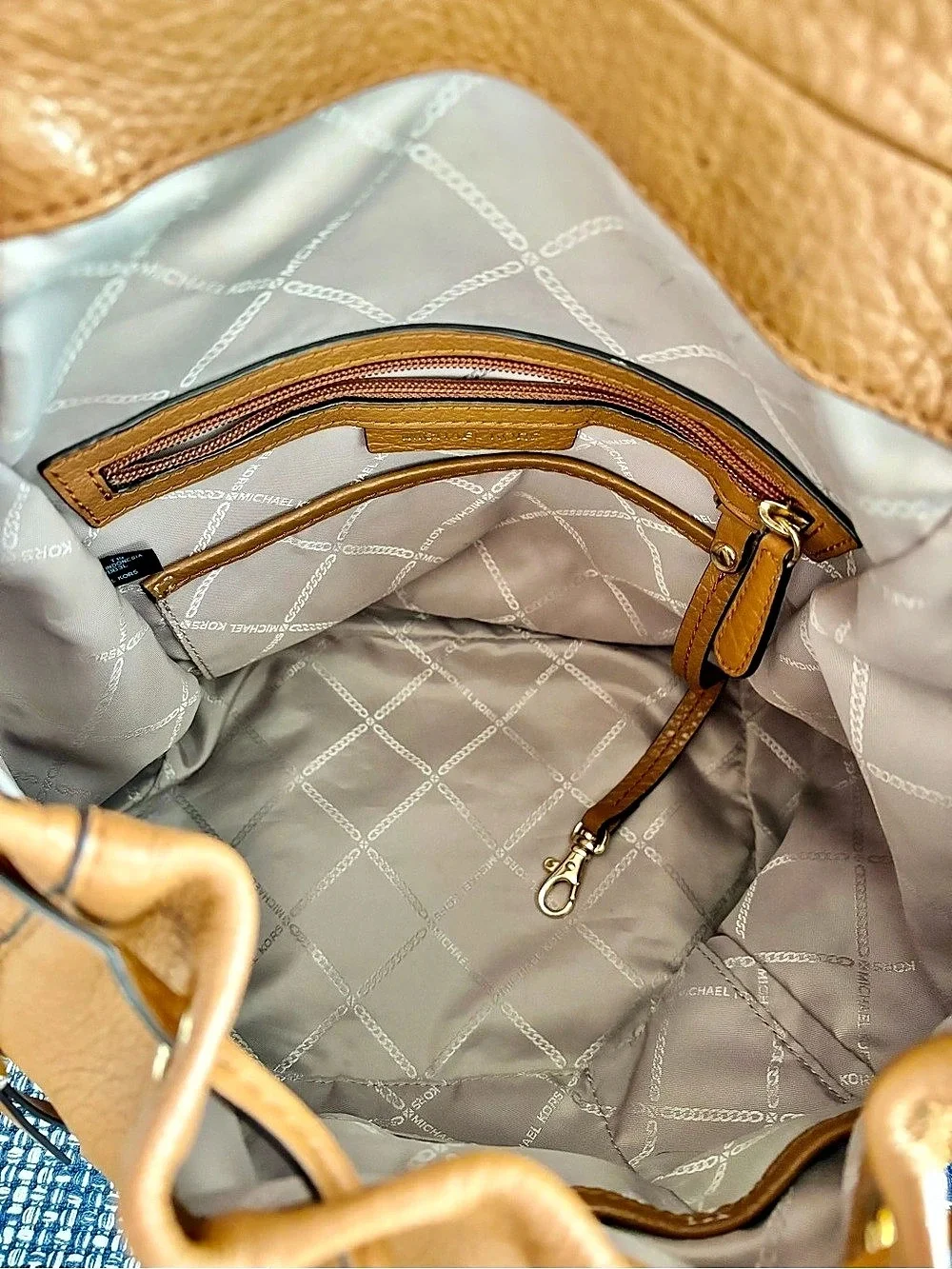 Michael Kors Leather Flap Backpack Brown